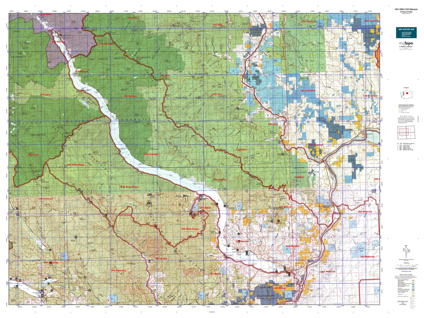 Washington GMU 243 Manson Map Image