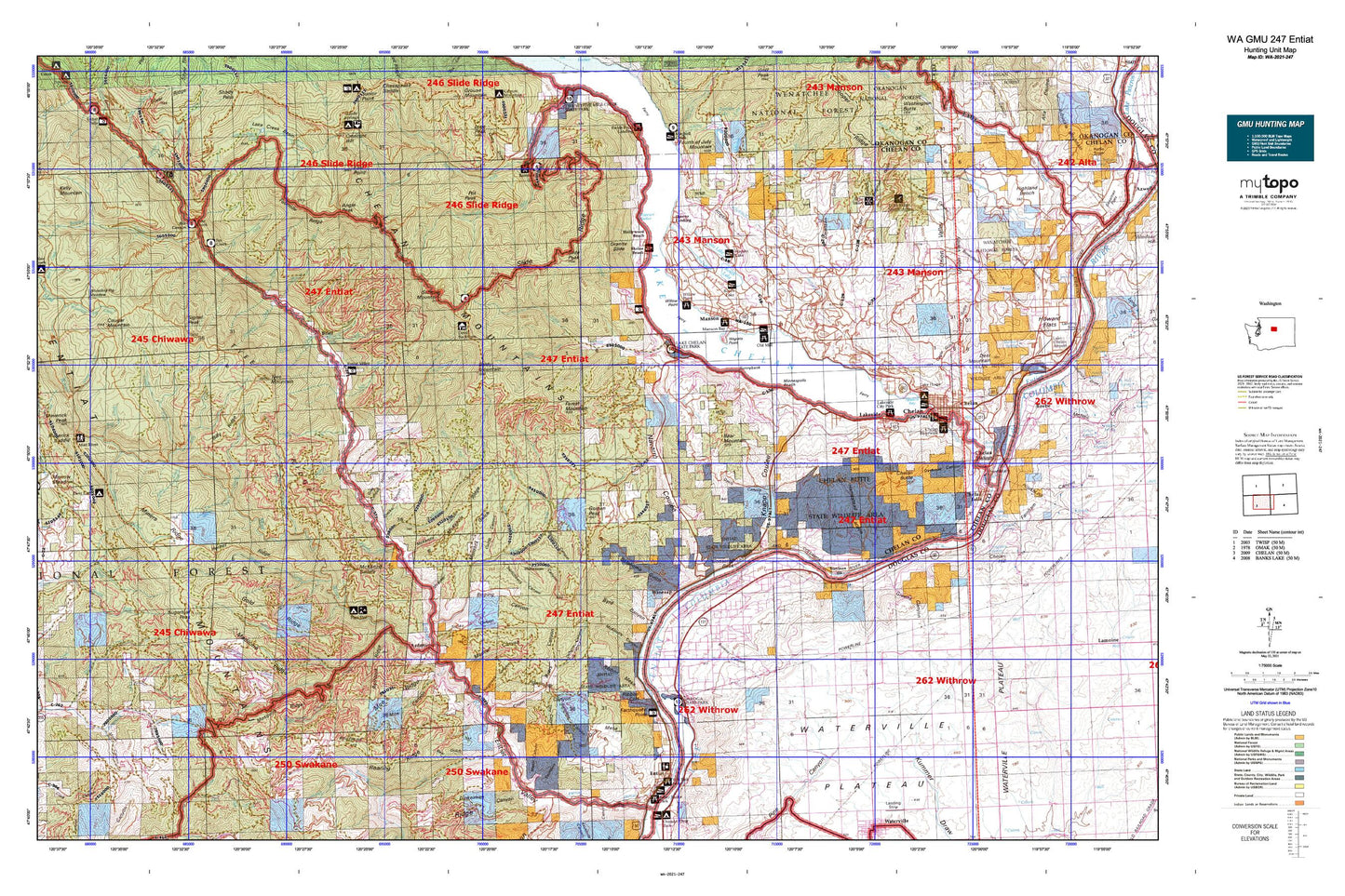 Washington GMU 247 Entiat Map Image