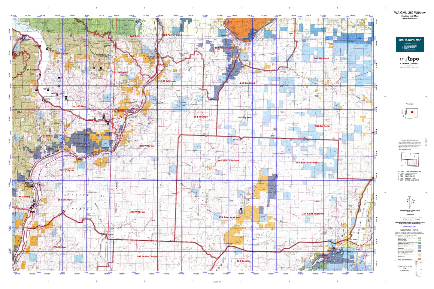 Washington GMU 262 Withrow Map Image