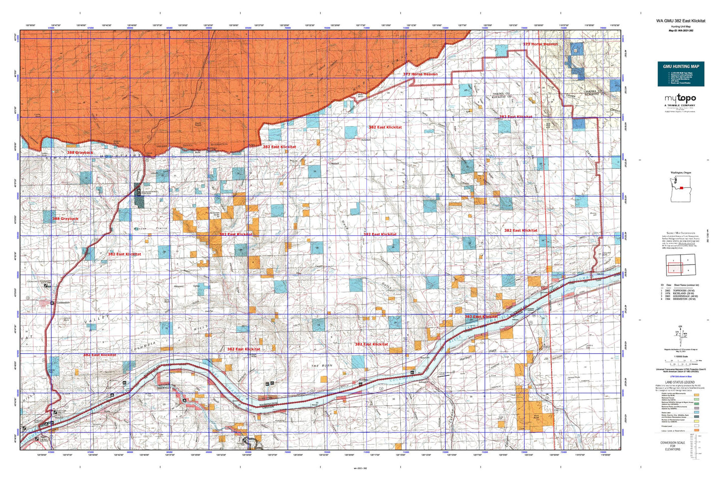 Washington GMU 382 East Klickitat Map Image