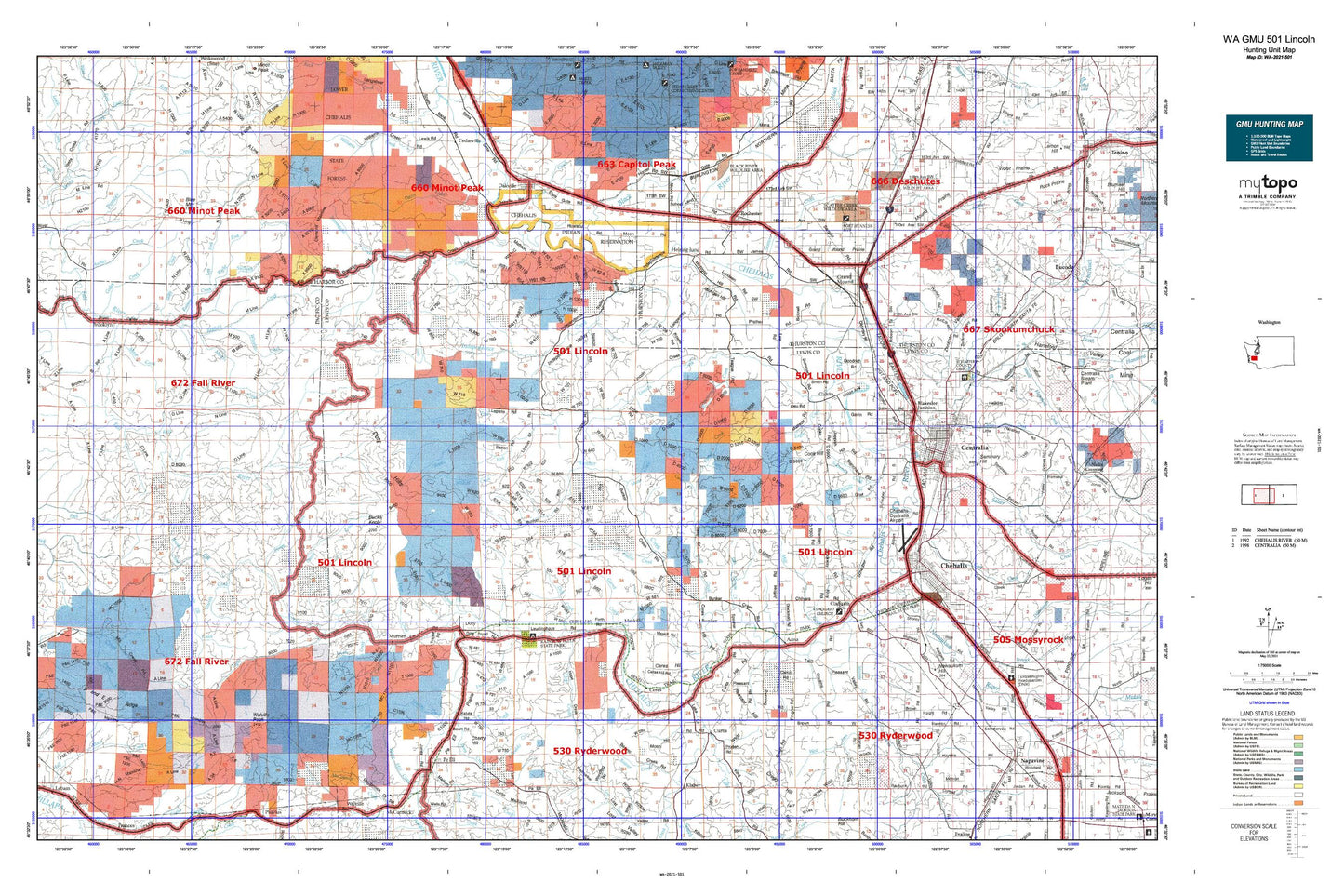 Washington GMU 501 Lincoln Map Image