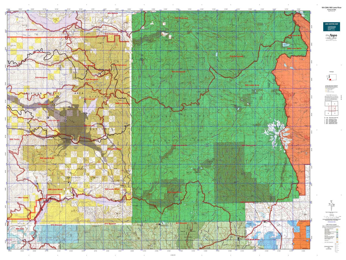 Washington GMU 560 Lewis River Map Image