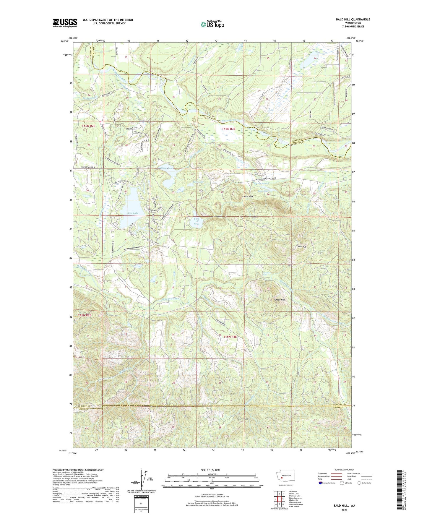 Bald Hill Washington US Topo Map Image