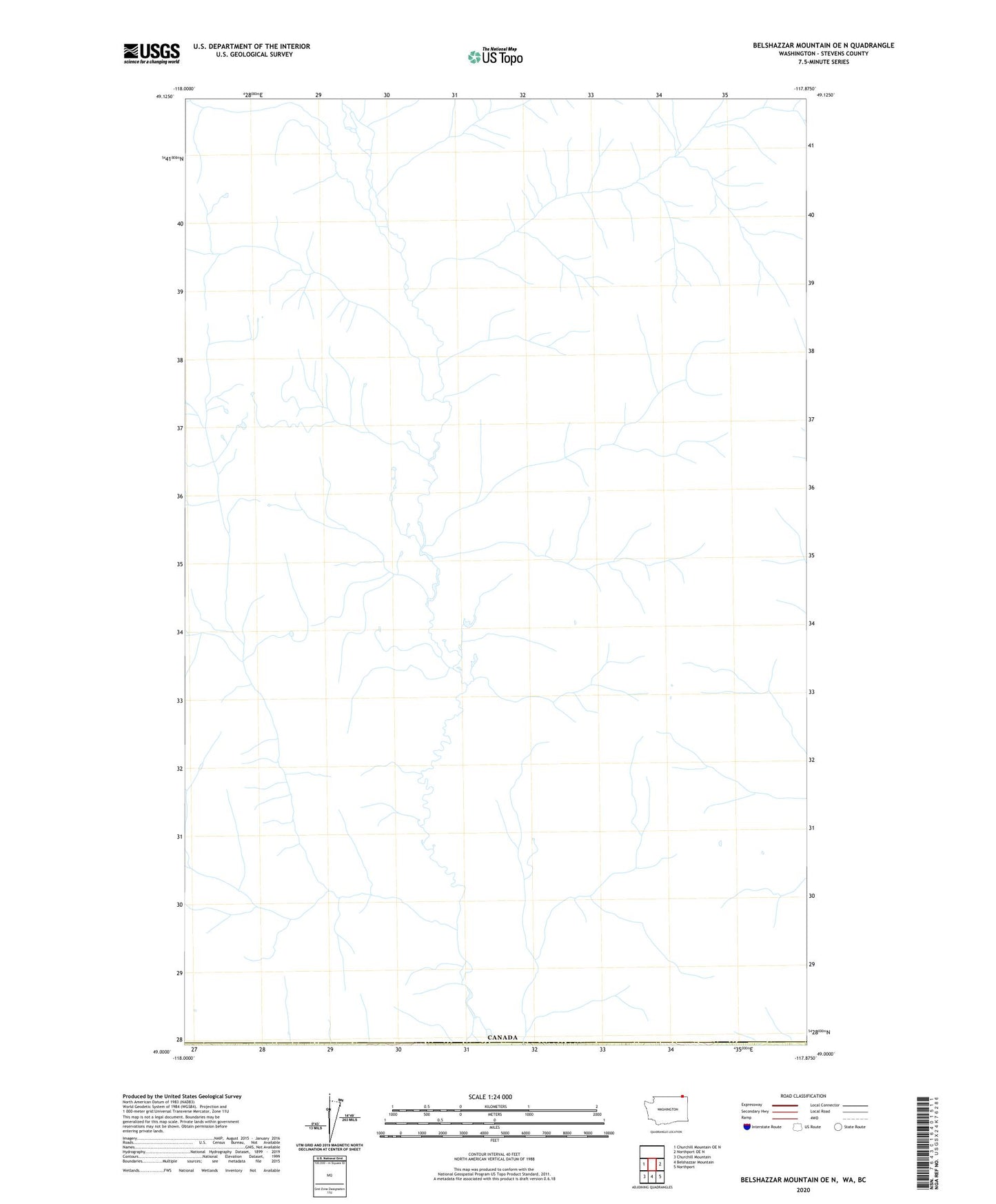 Belshazzar Mountain OE N Washington US Topo Map Image