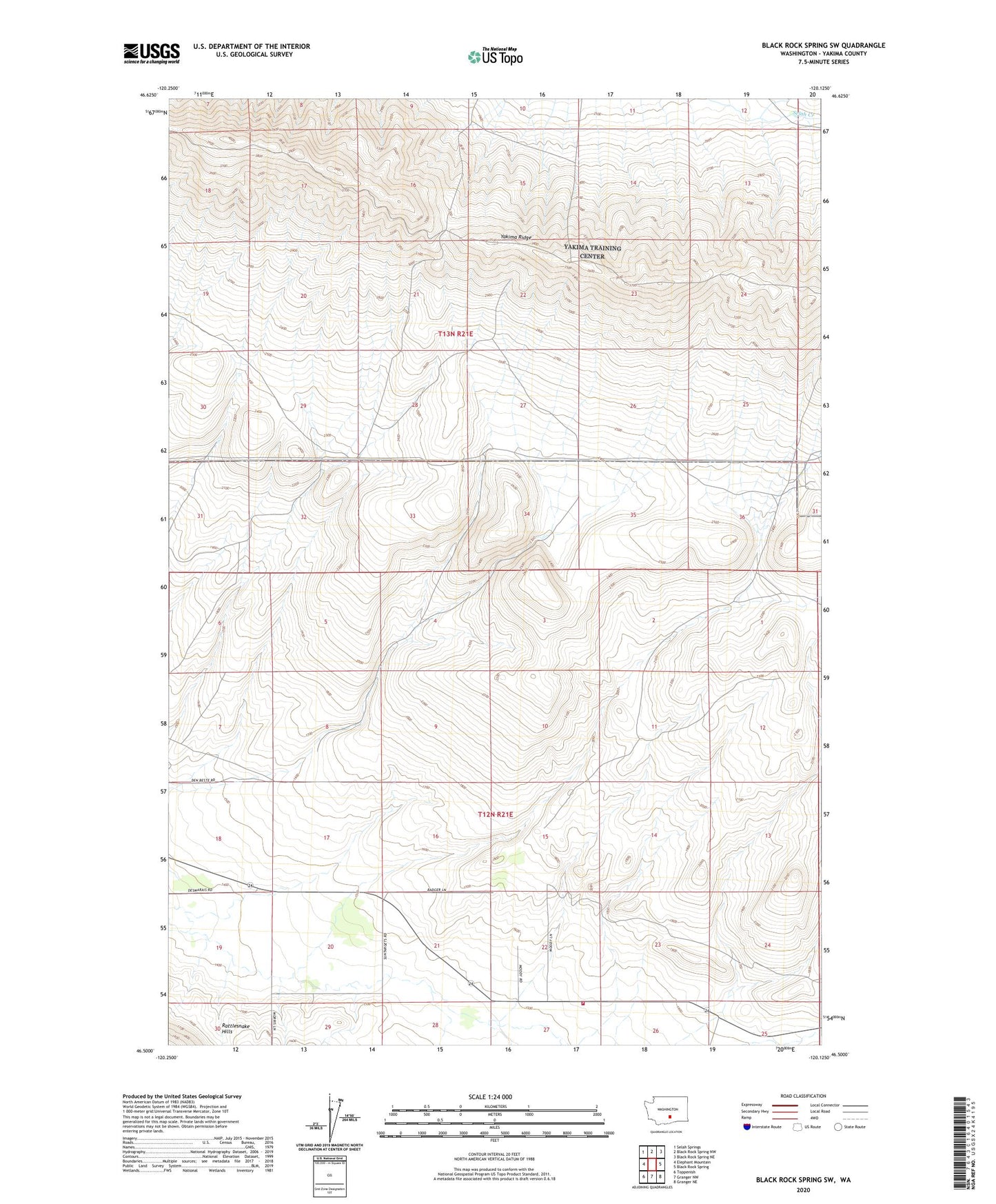 Black Rock Spring SW Washington US Topo Map Image