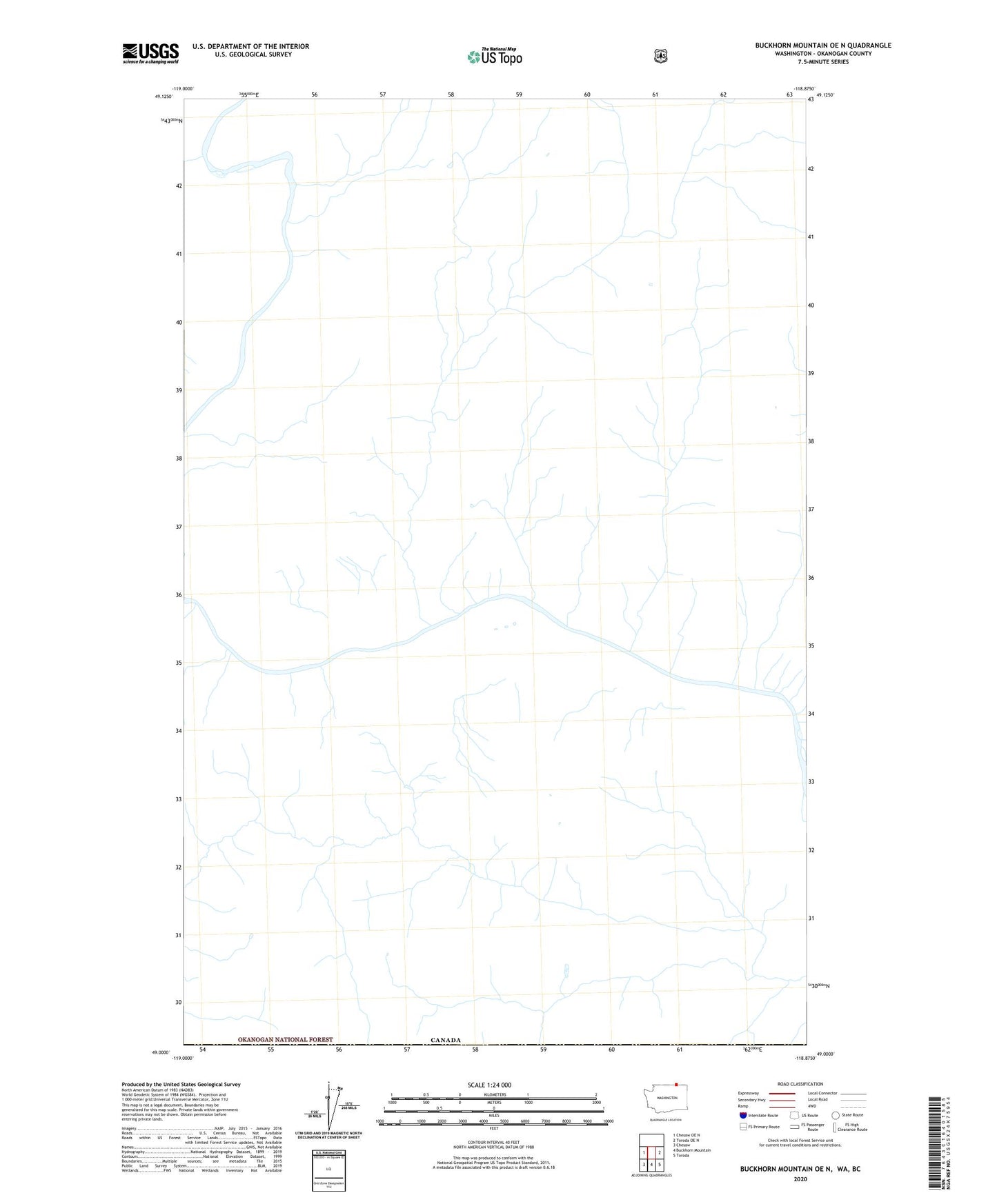 Buckhorn Mountain OE N Washington US Topo Map Image