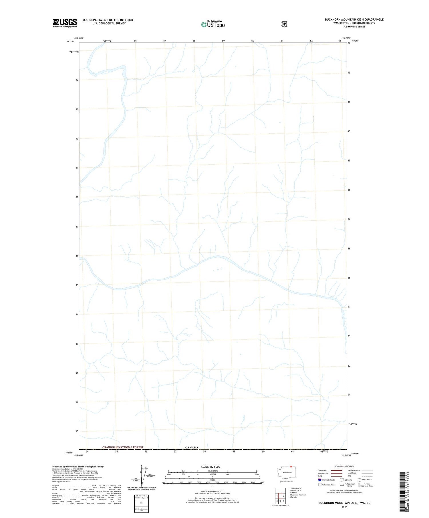 Buckhorn Mountain OE N Washington US Topo Map Image