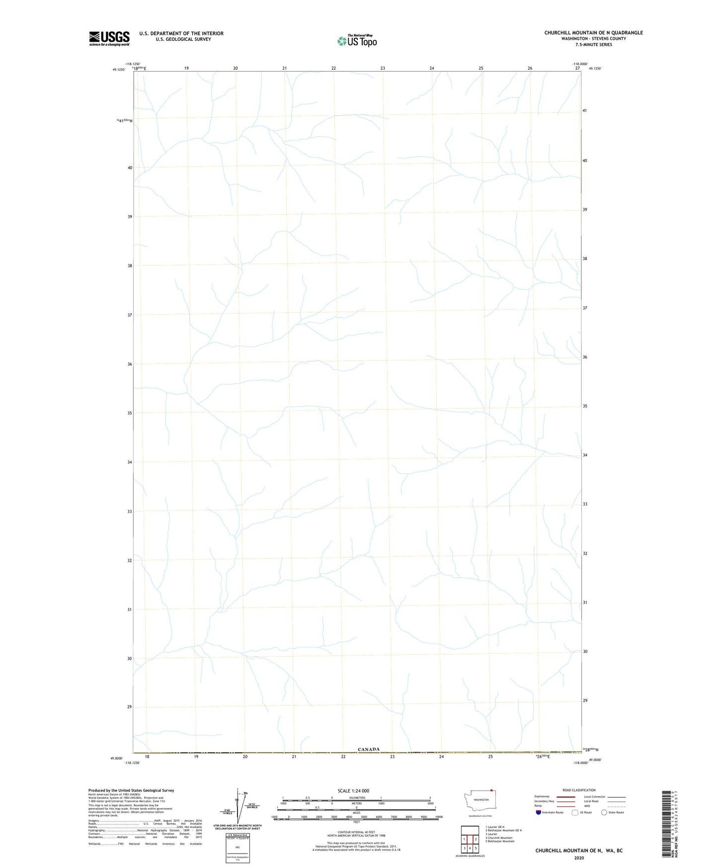 Churchill Mountain OE N Washington US Topo Map Image