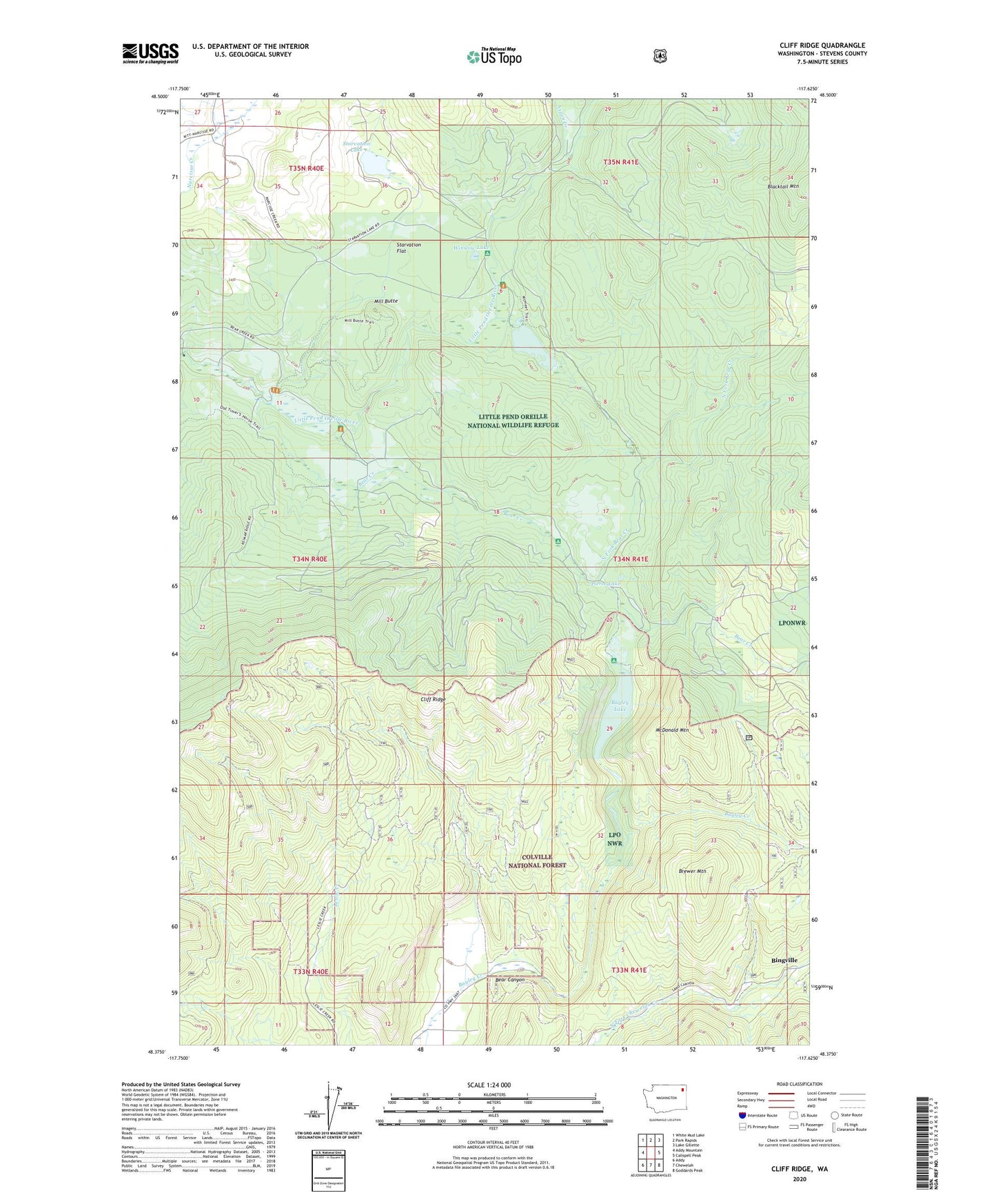 Cliff Ridge Washington US Topo Map Image
