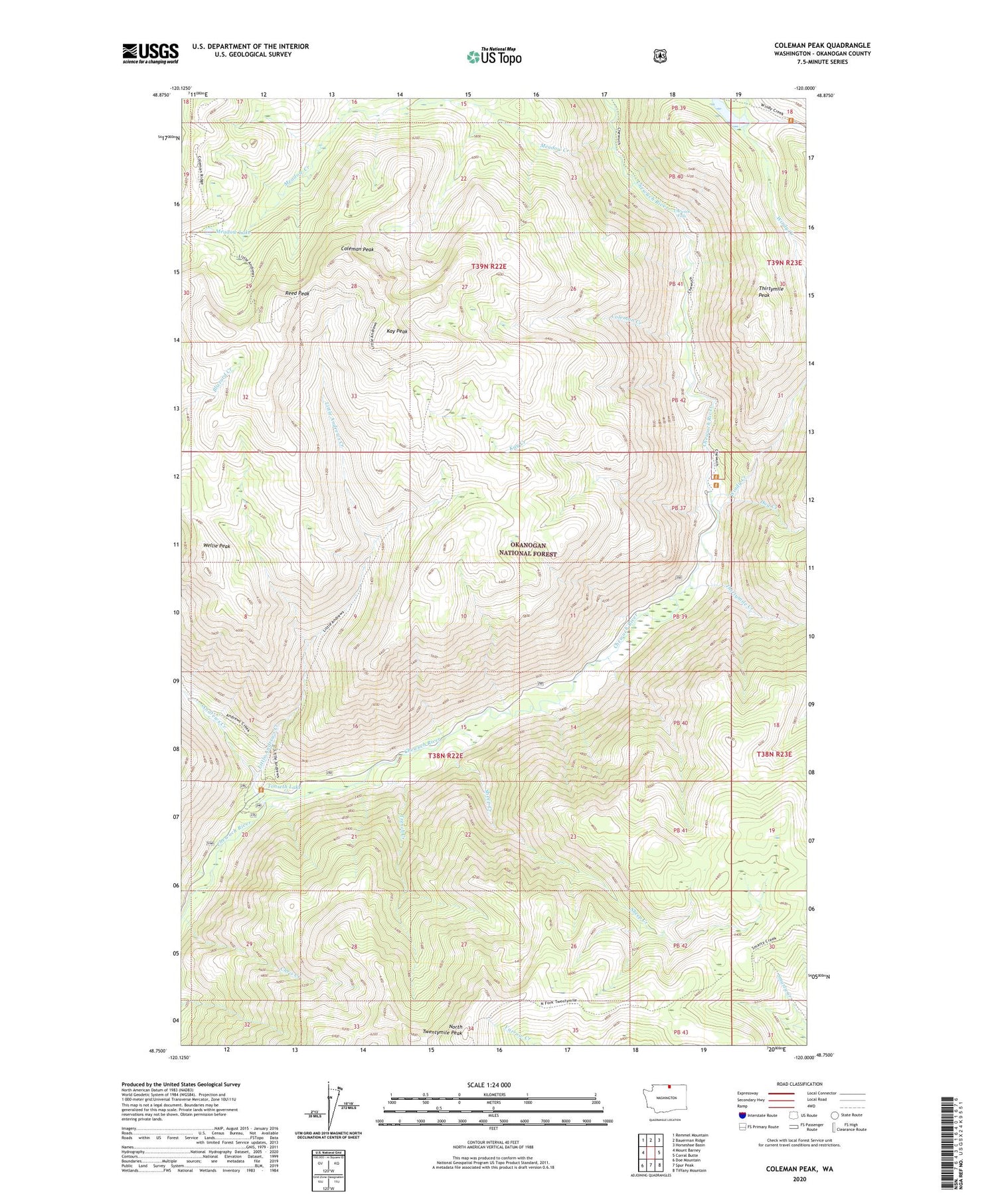 Coleman Peak Washington US Topo Map Image