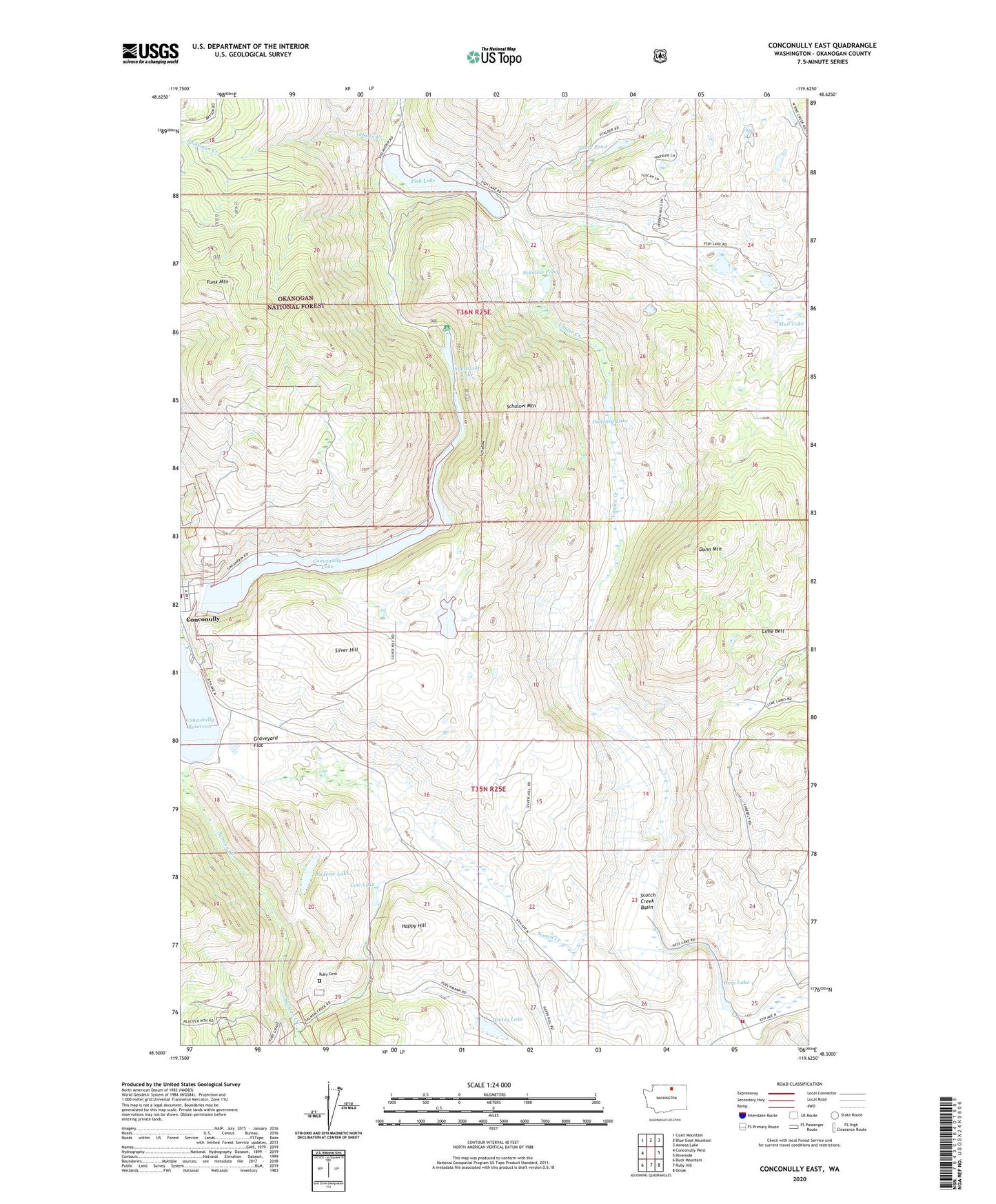 Conconully East Washington US Topo Map Image
