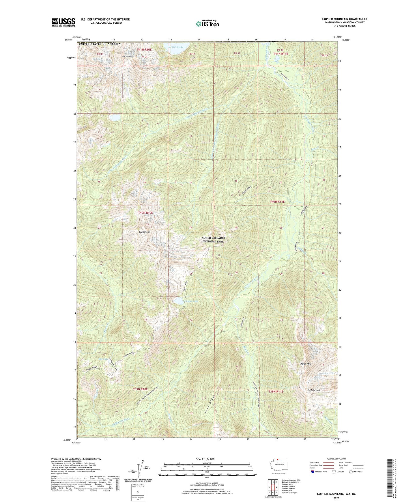 Copper Mountain Washington US Topo Map Image