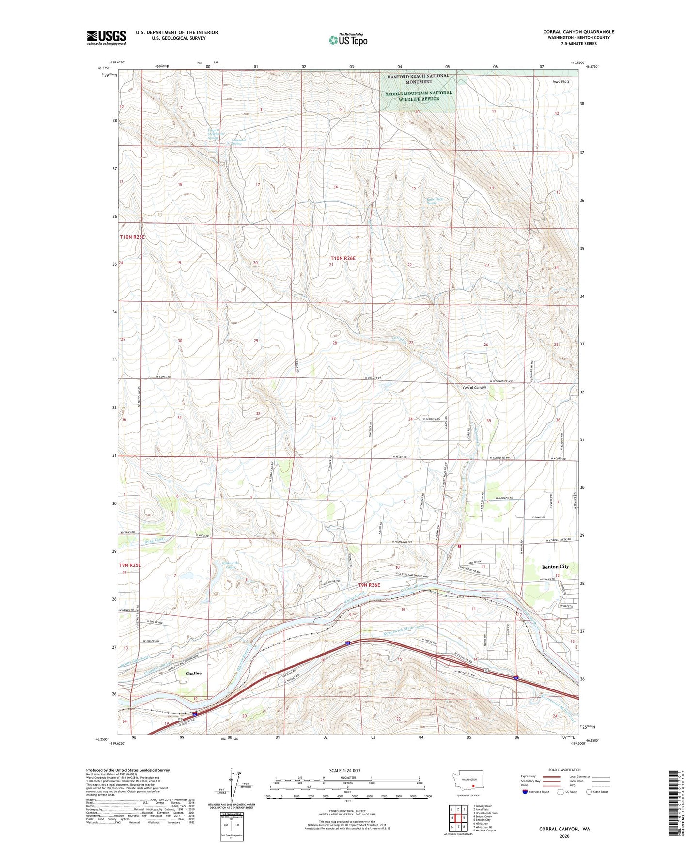 Corral Canyon Washington US Topo Map Image