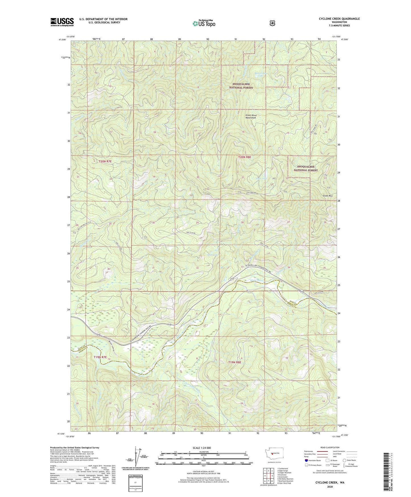 Cyclone Creek Washington US Topo Map Image