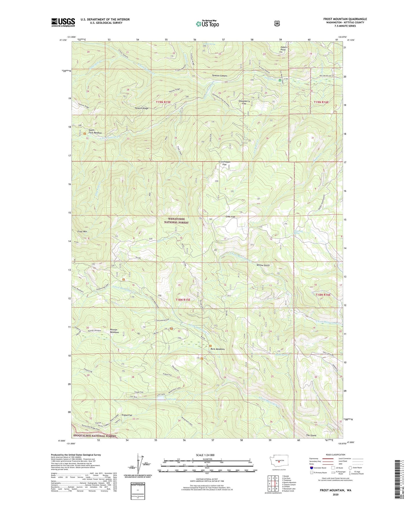 Frost Mountain Washington US Topo Map Image