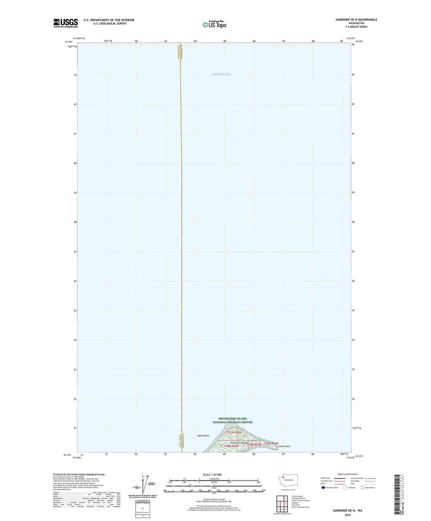Gardiner OE N Washington US Topo Map Image