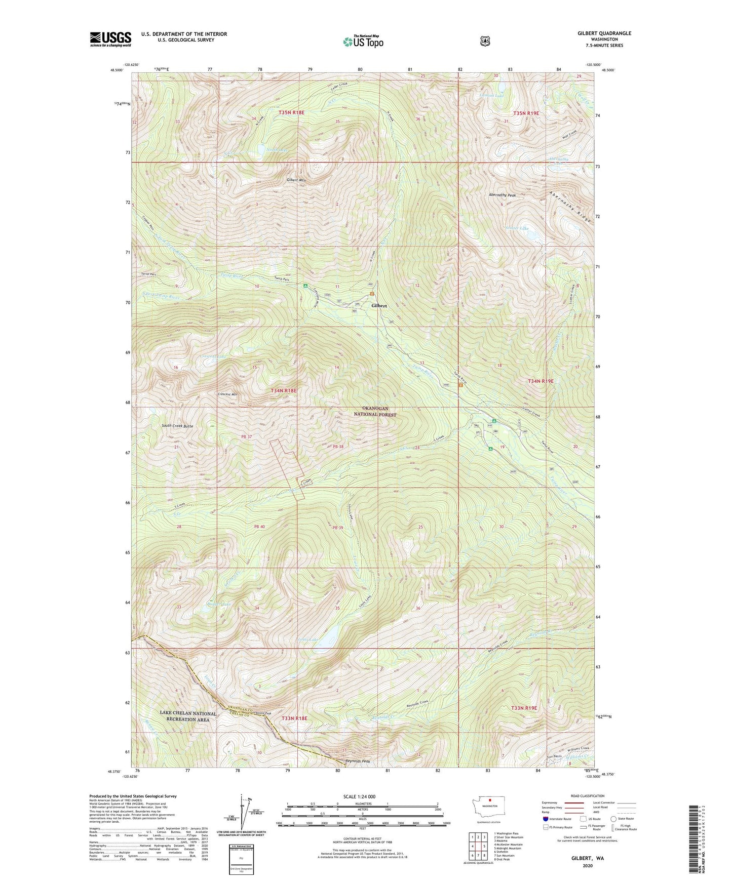 Gilbert Washington US Topo Map Image