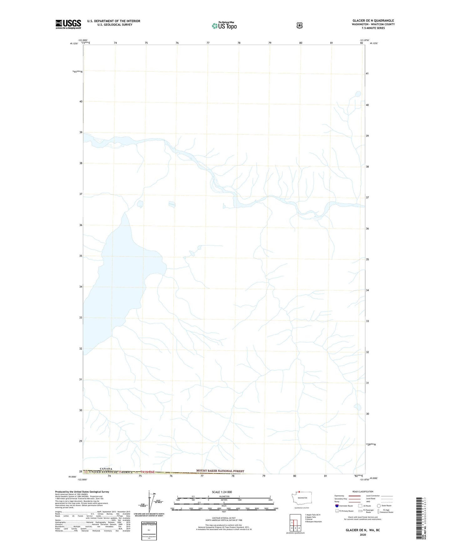 Glacier OE N Washington US Topo Map Image