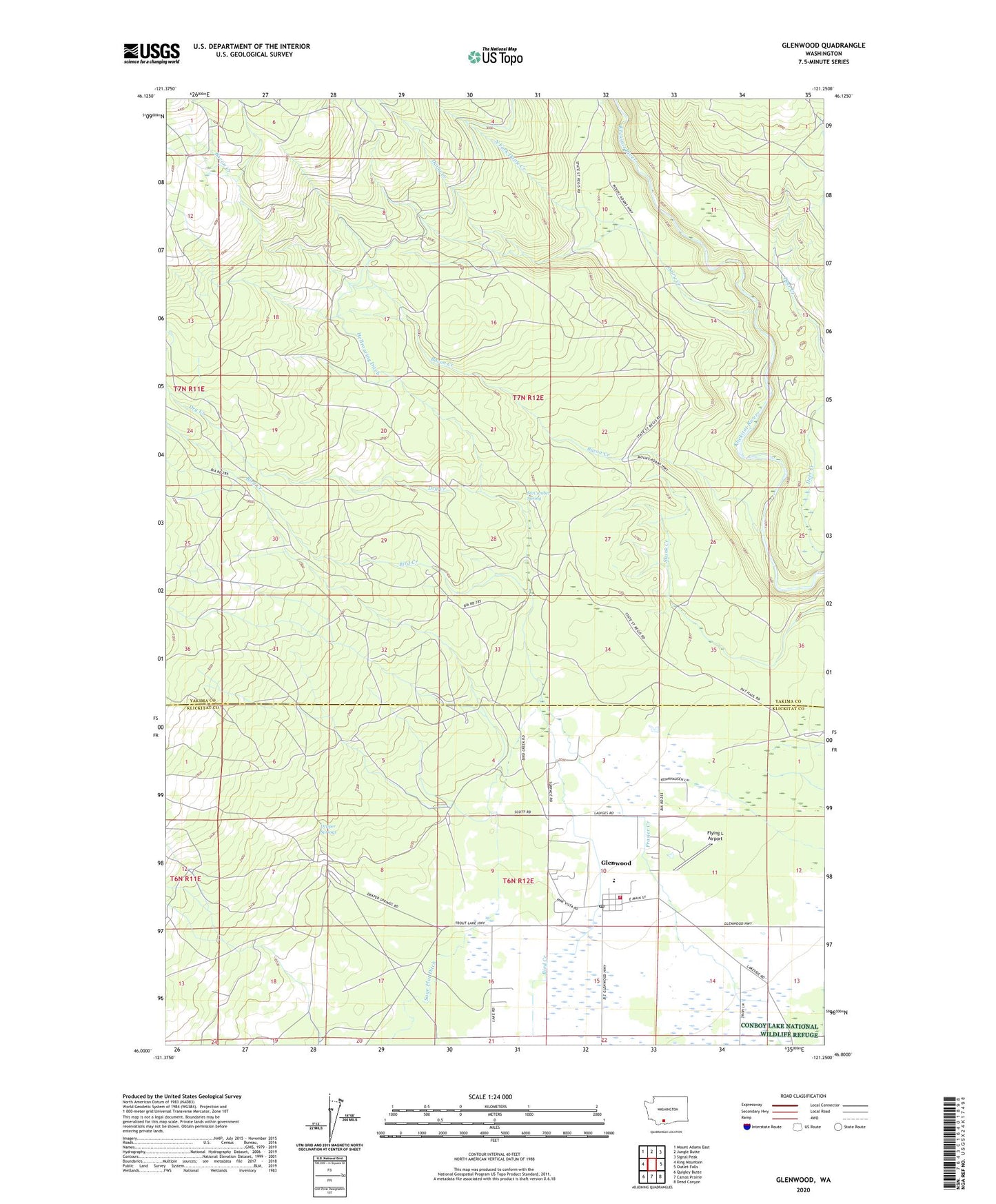 Glenwood Washington US Topo Map Image