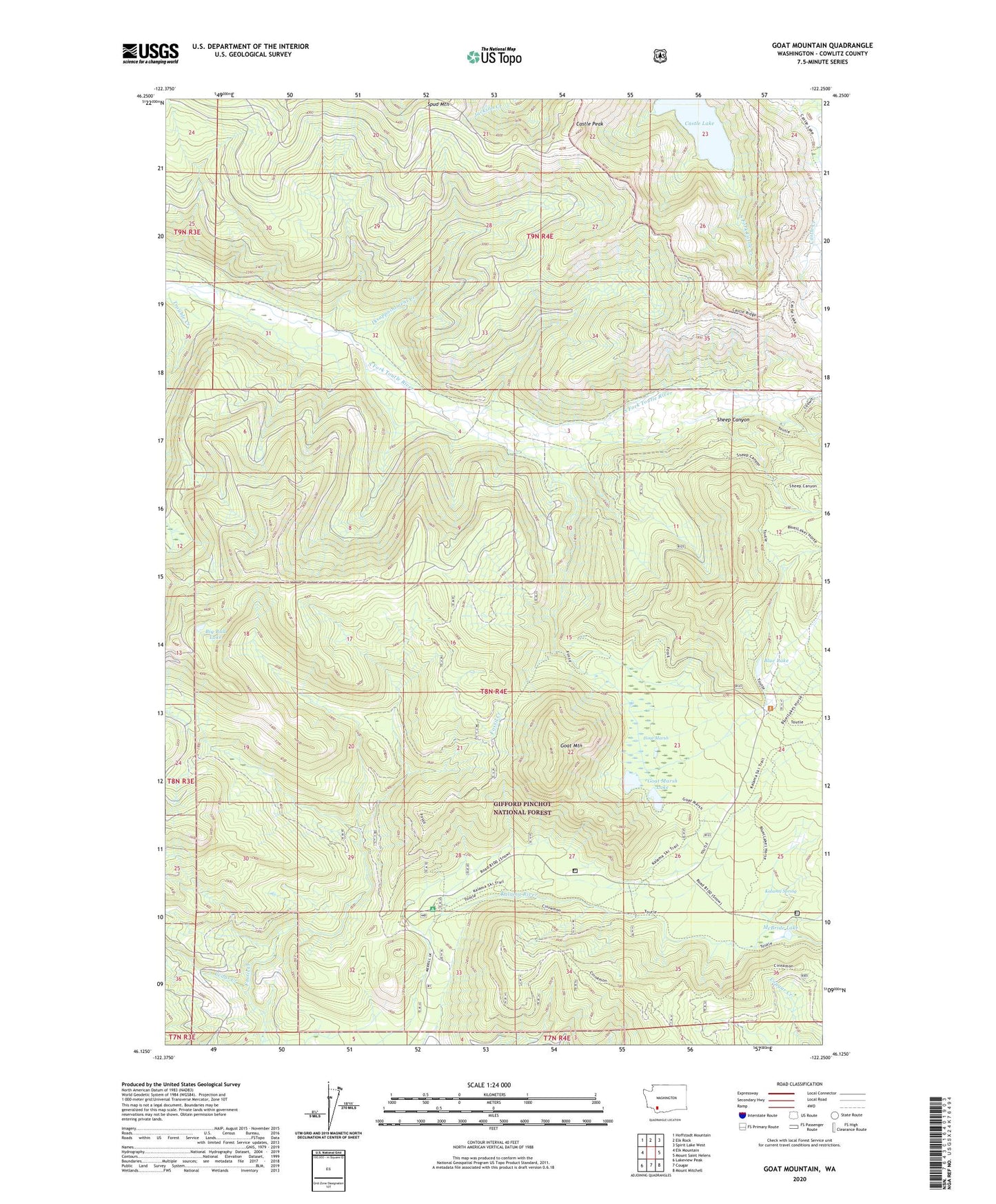 Goat Mountain Washington US Topo Map Image