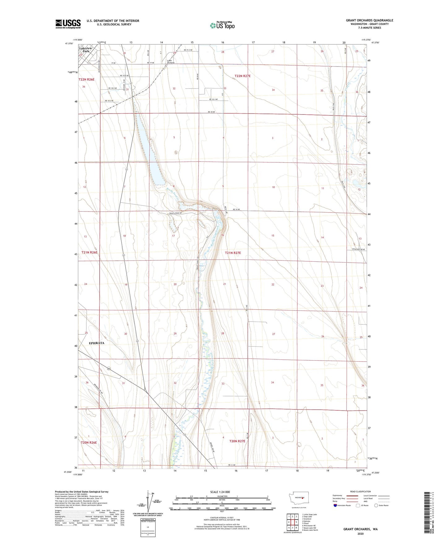 Grant Orchards Washington US Topo Map Image
