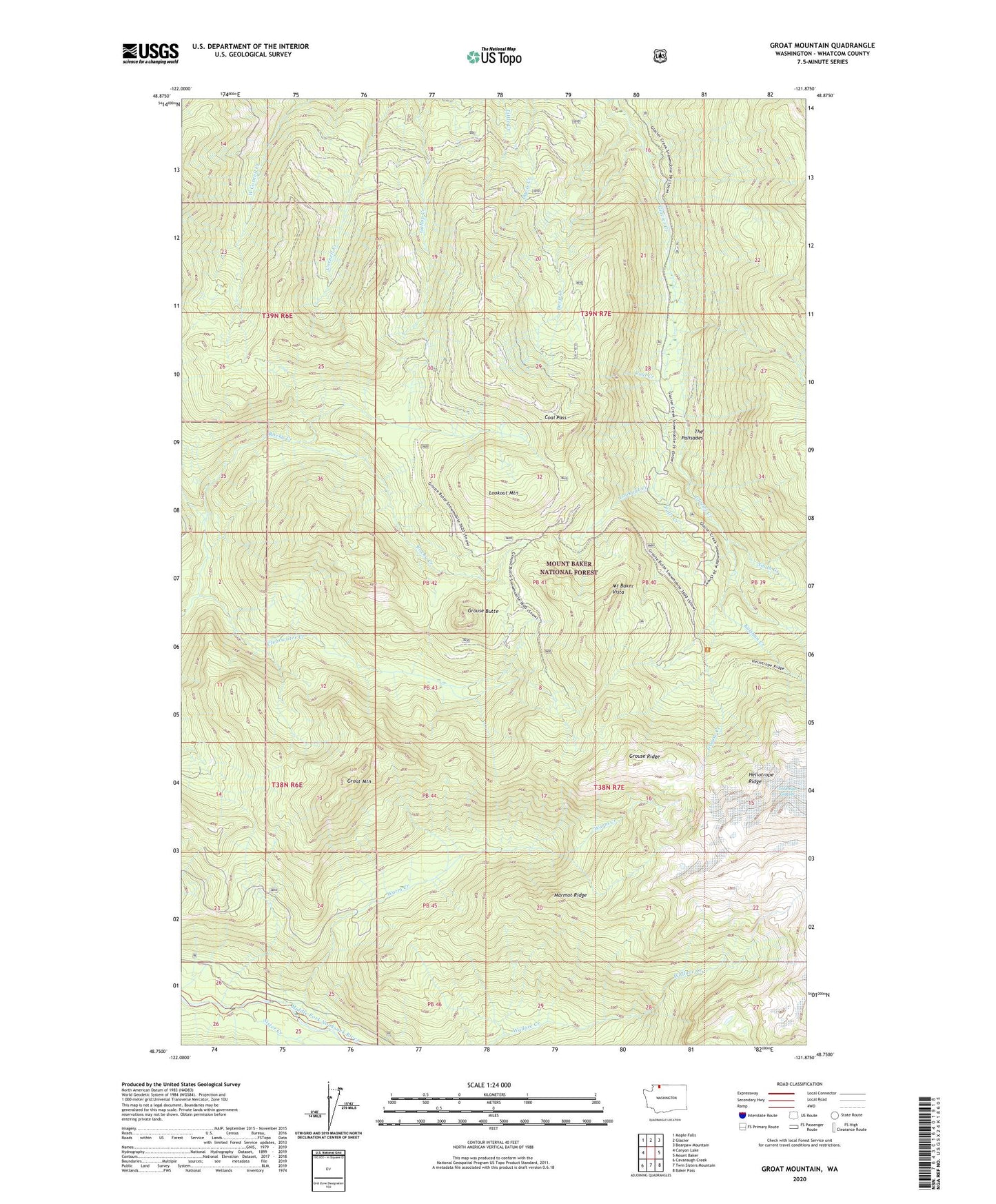 Groat Mountain Washington US Topo Map Image