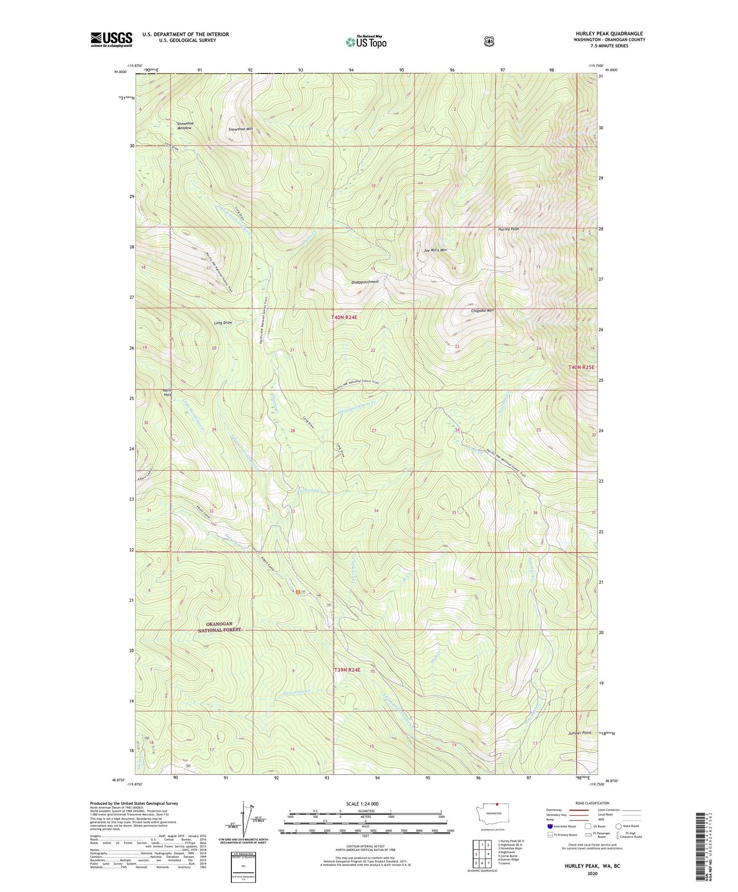 Hurley Peak Washington US Topo Map Image
