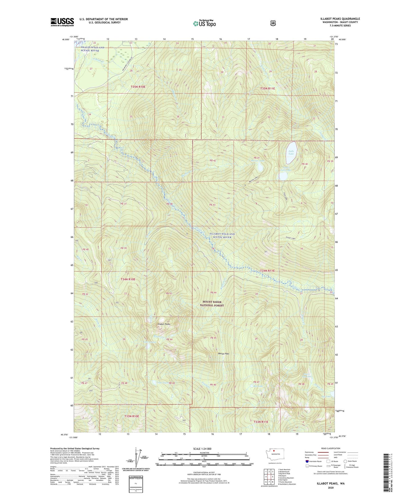 Illabot Peaks Washington US Topo Map Image