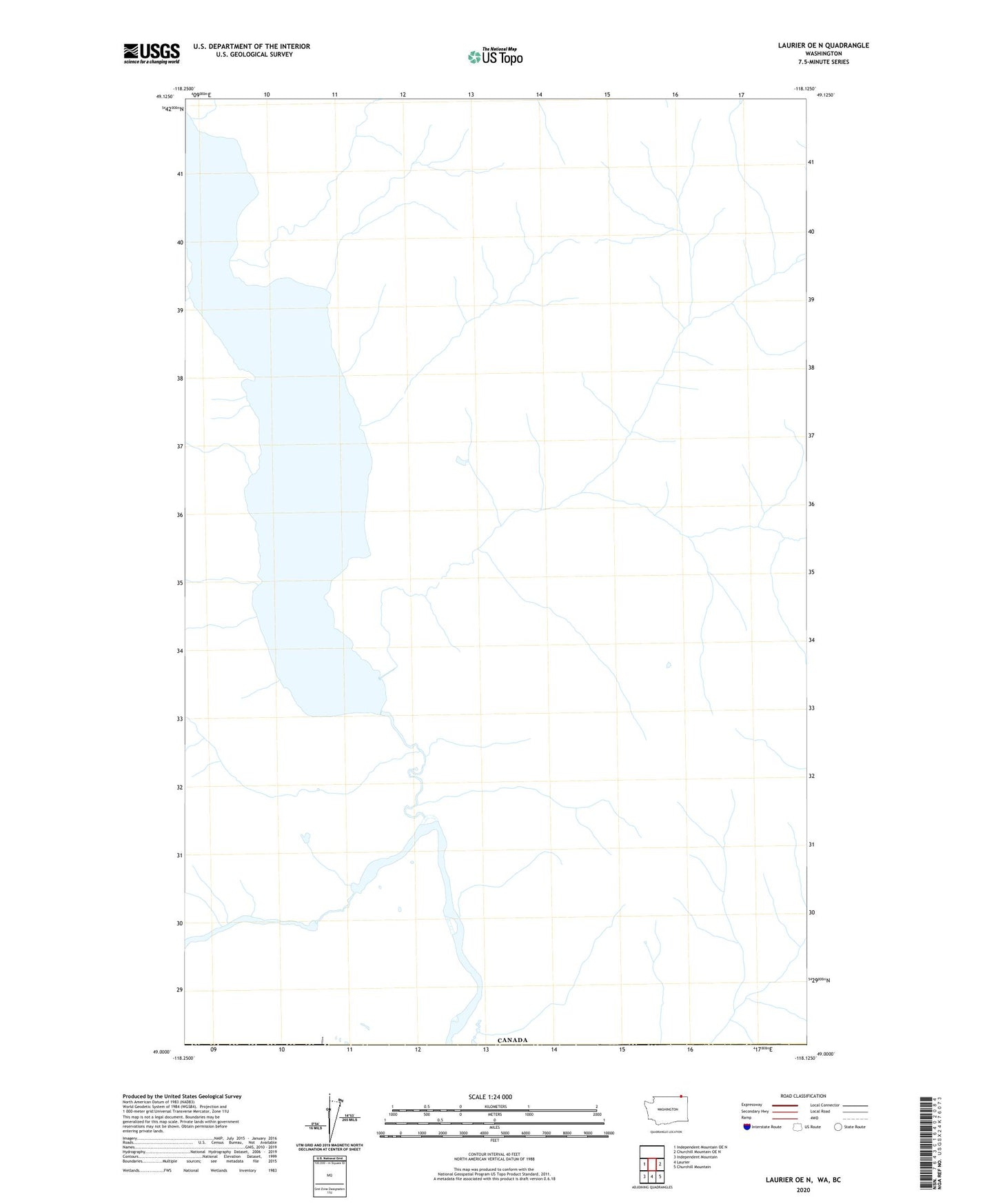 Laurier OE N Washington US Topo Map Image