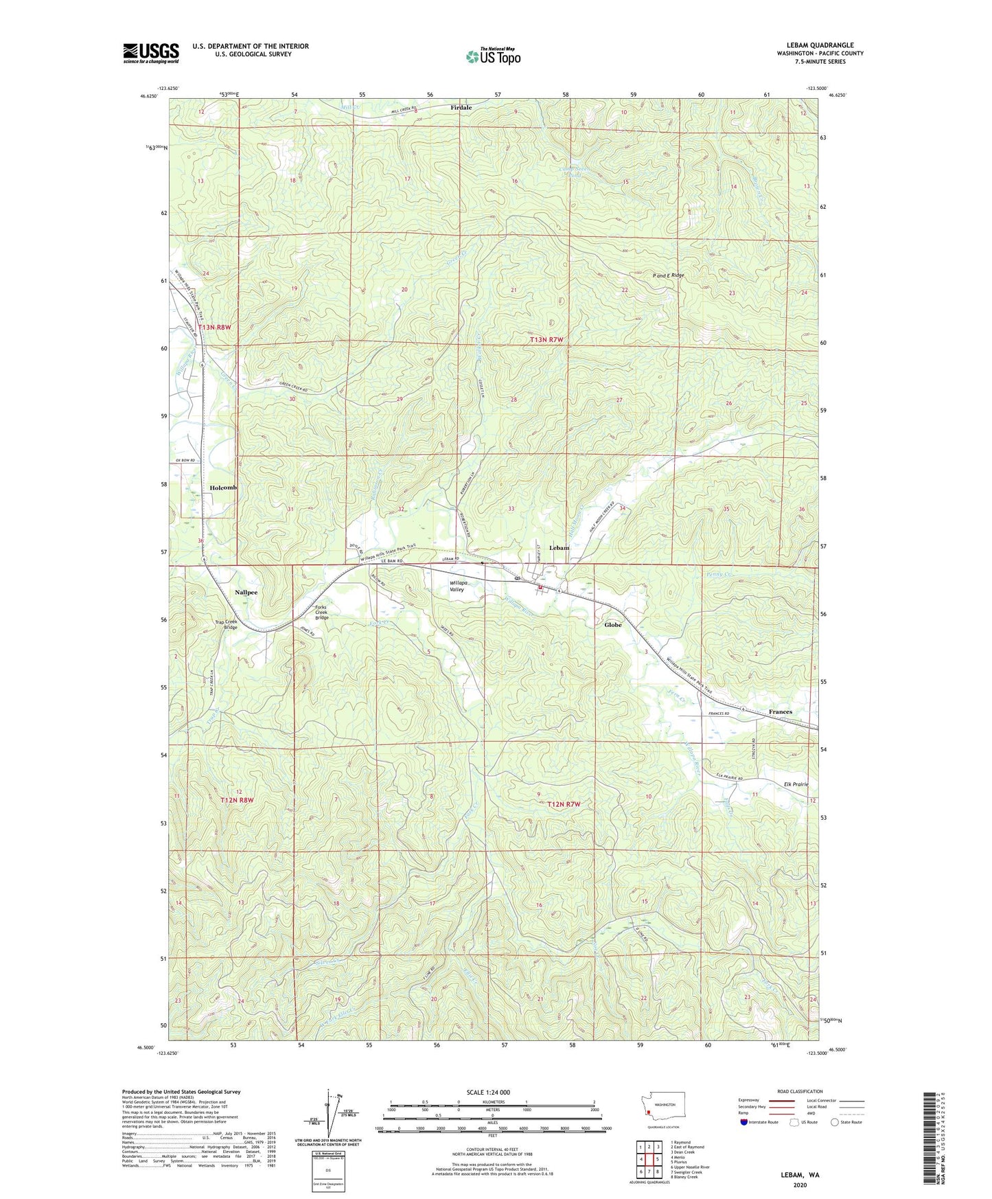Lebam Washington US Topo Map Image