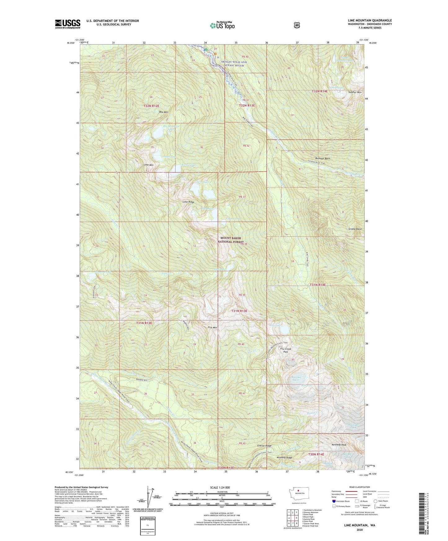 Lime Mountain Washington US Topo Map Image