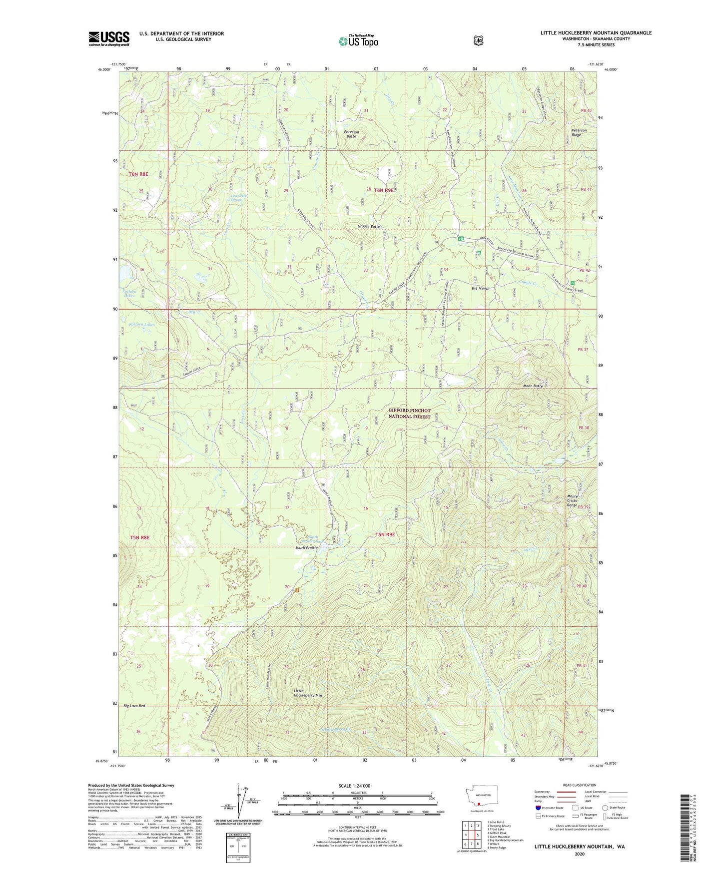 Little Huckleberry Mountain Washington US Topo Map Image