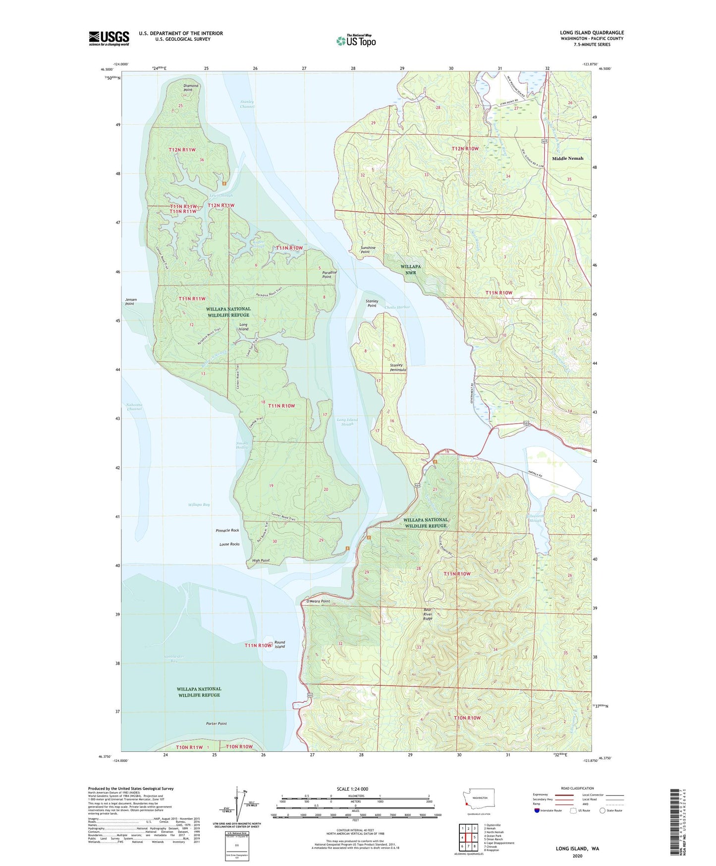Long Island Washington US Topo Map Image