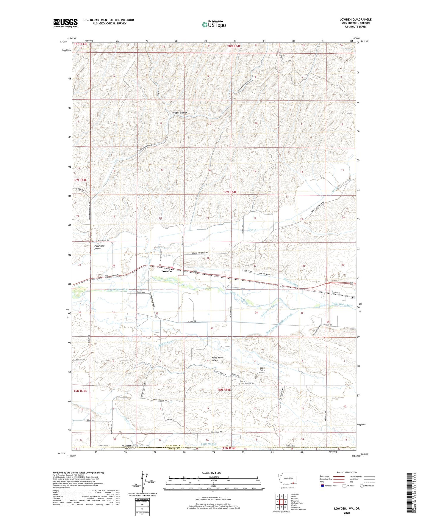 Lowden Washington US Topo Map Image