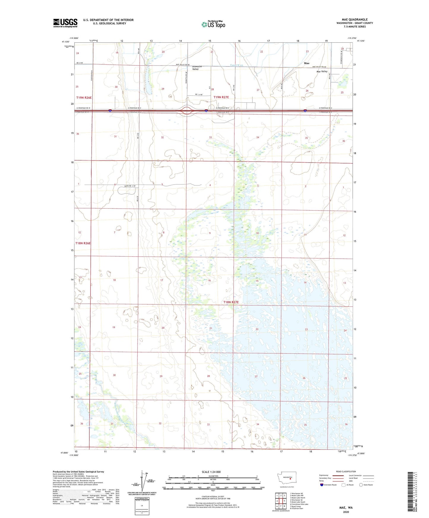 Mae Washington US Topo Map Image