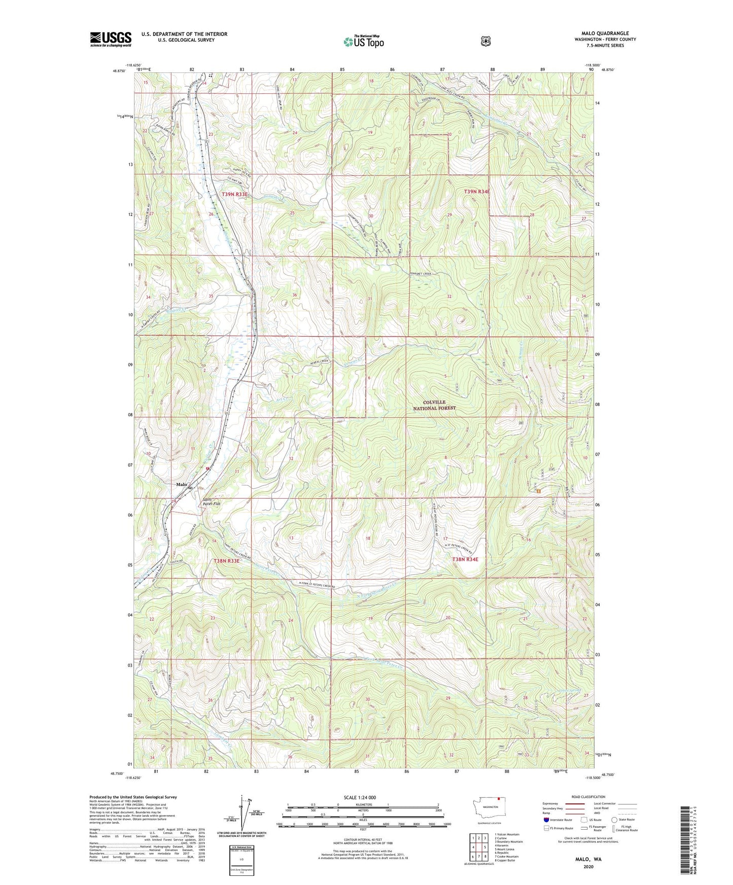 Malo Washington US Topo Map Image