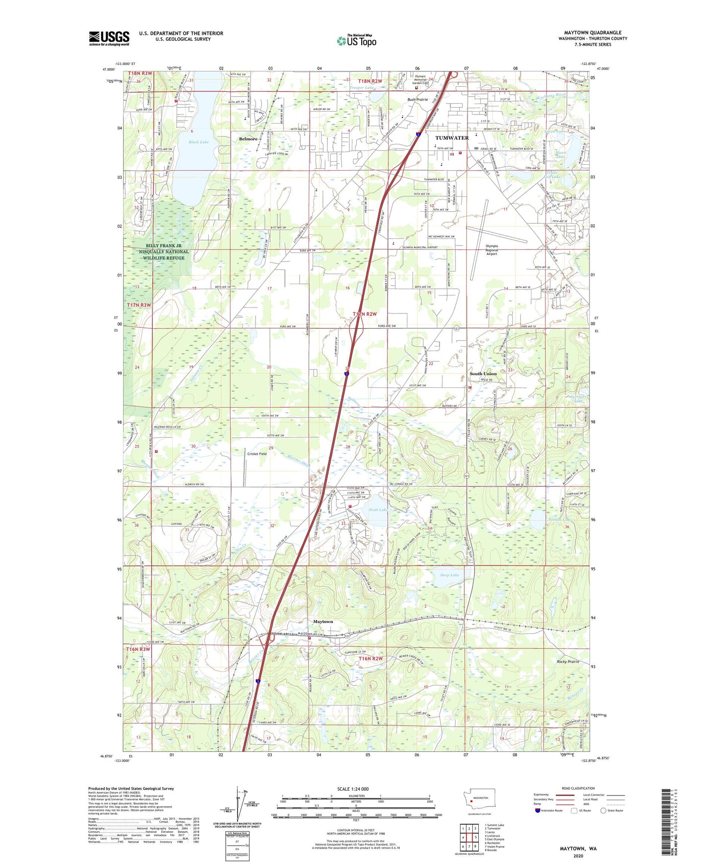 Maytown Washington US Topo Map Image
