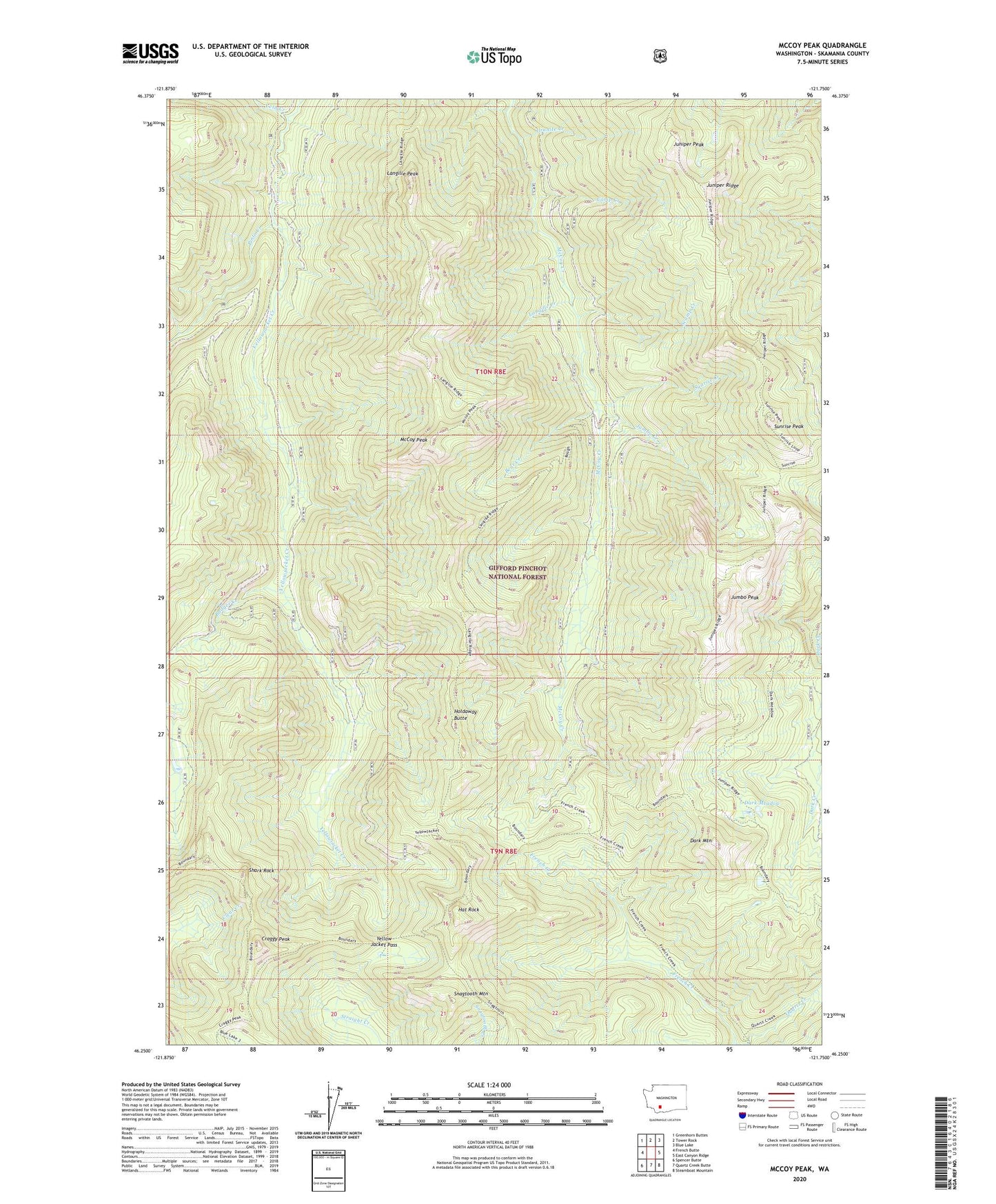 McCoy Peak Washington US Topo Map Image