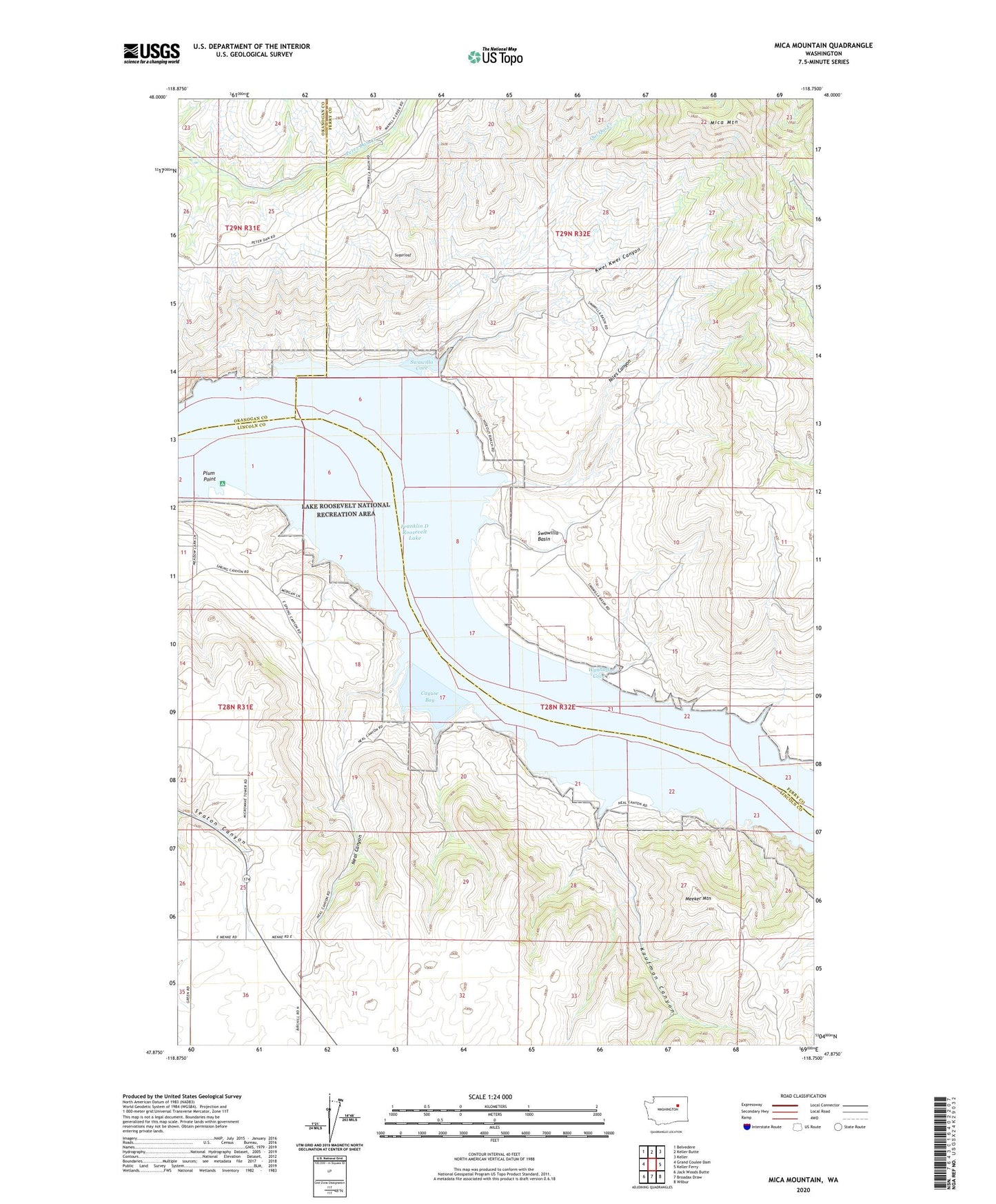 Mica Mountain Washington US Topo Map Image