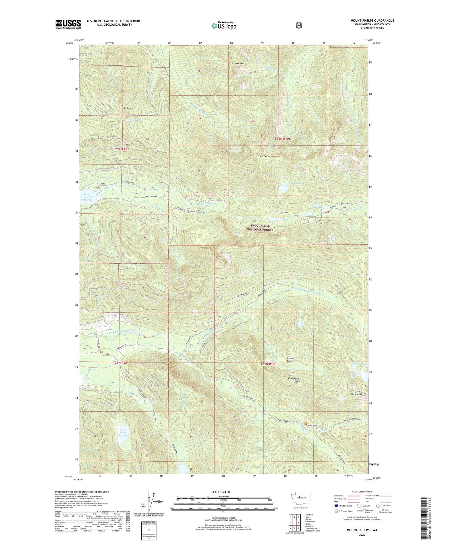 Mount Phelps Washington US Topo Map Image