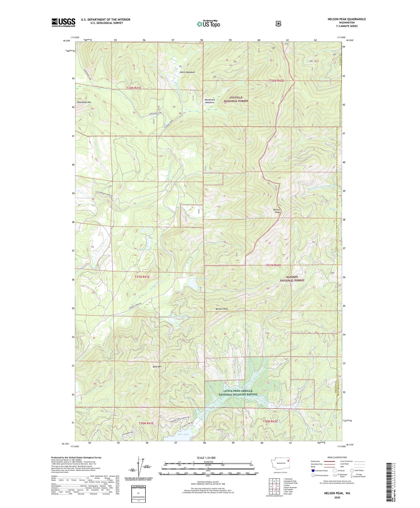 Nelson Peak Washington US Topo Map Image