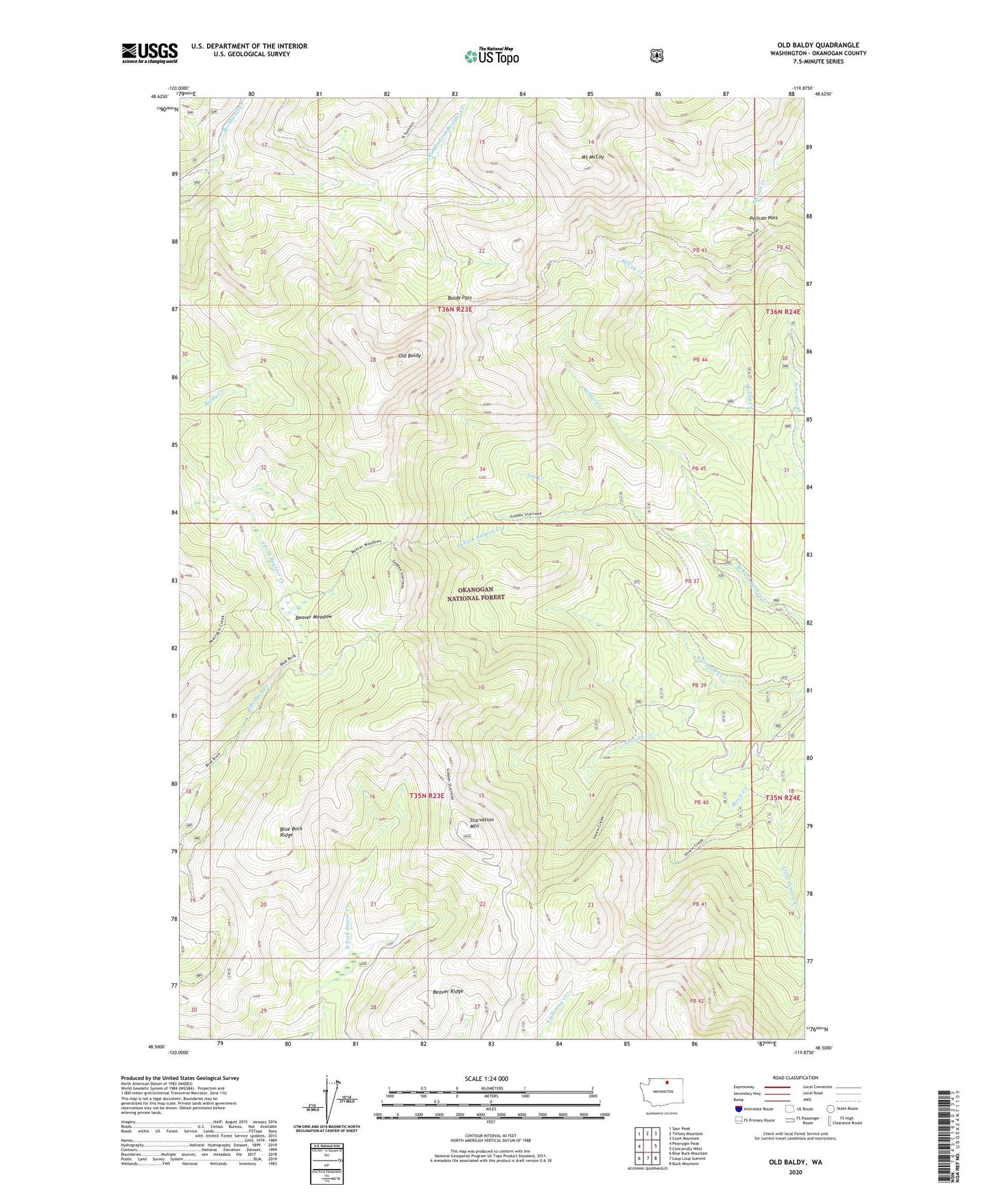 Old Baldy Washington US Topo Map Image
