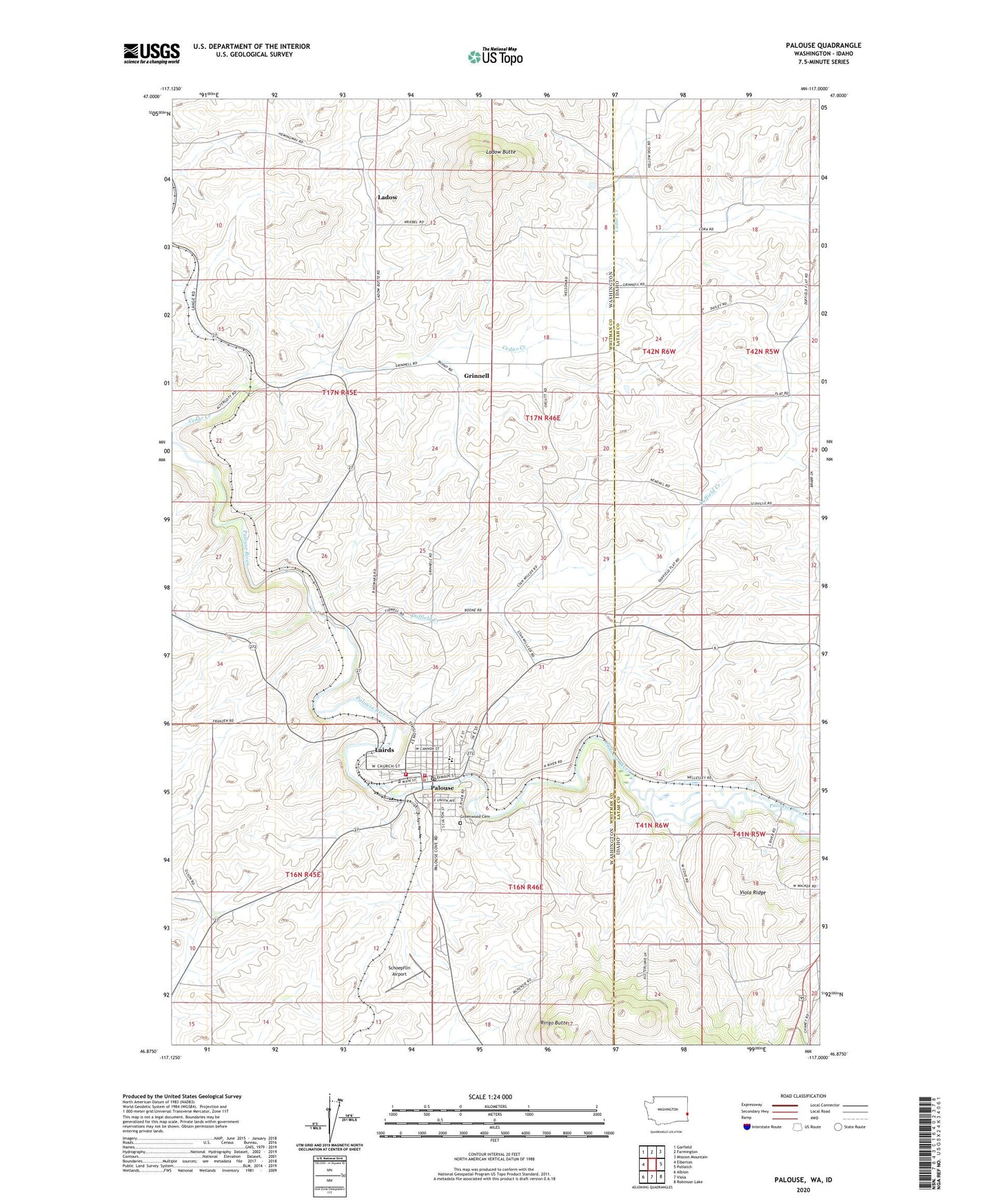 Palouse Washington US Topo Map Image