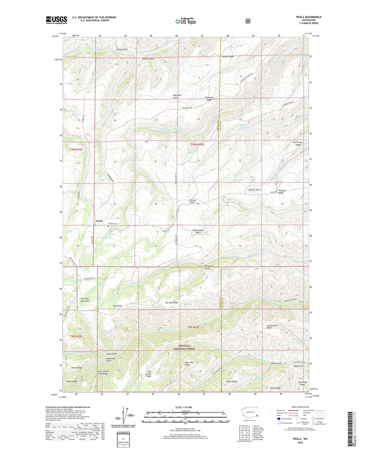 Peola Washington US Topo Map Image
