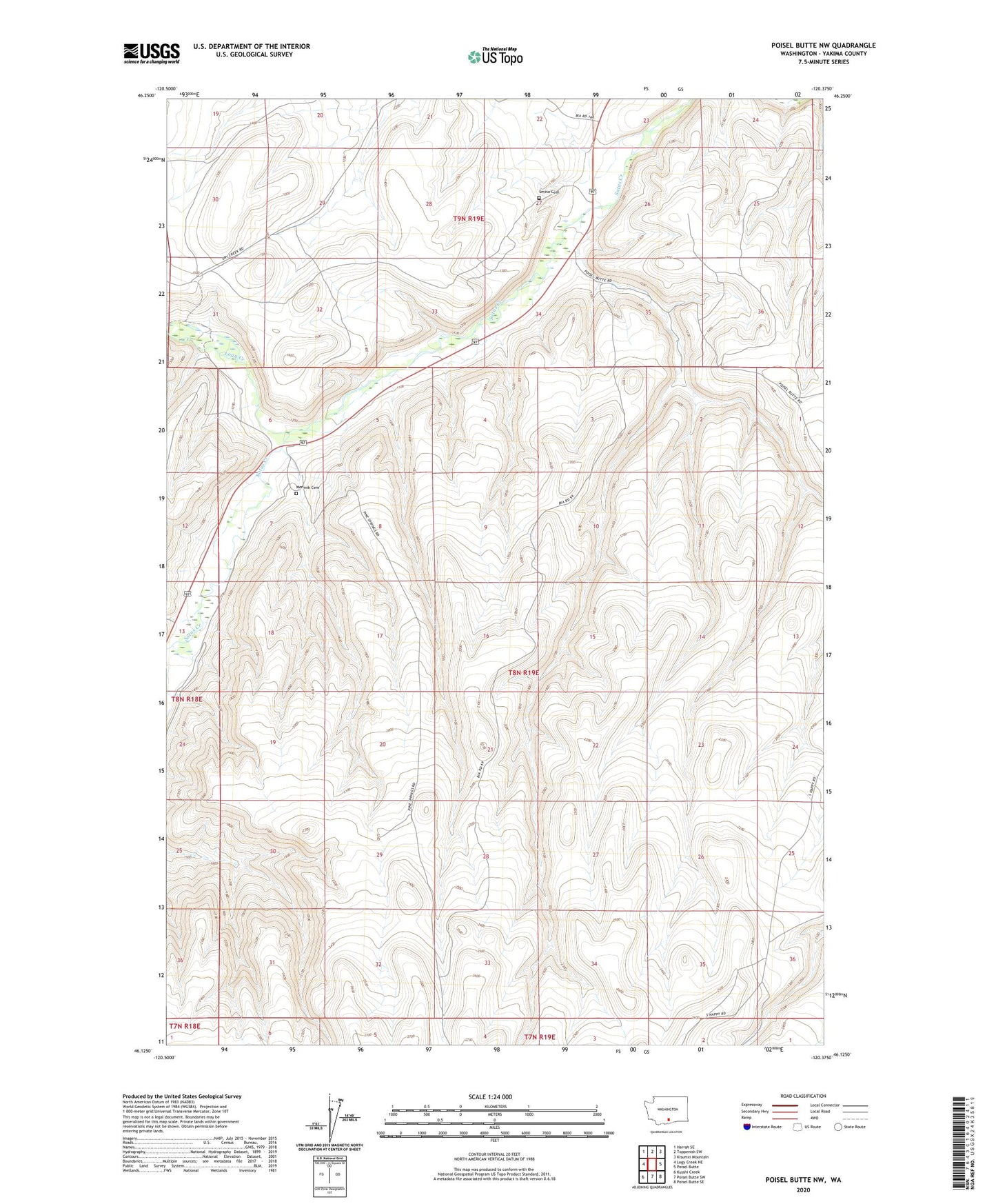 Poisel Butte NW Washington US Topo Map Image