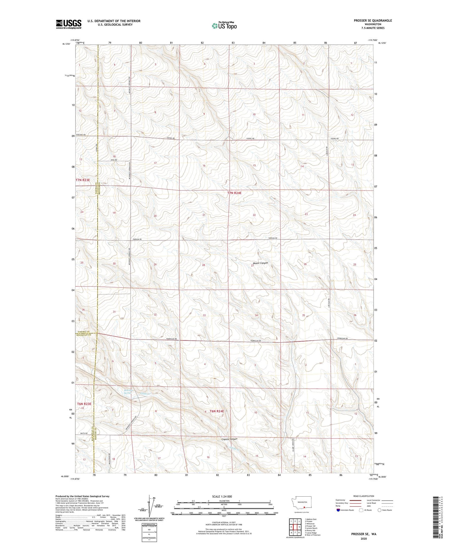 Prosser SE Washington US Topo Map Image