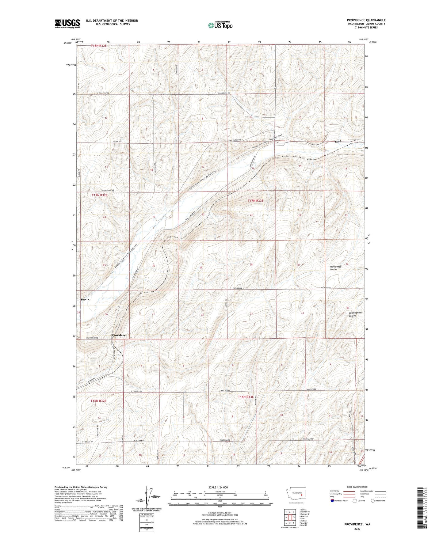 Providence Washington US Topo Map Image