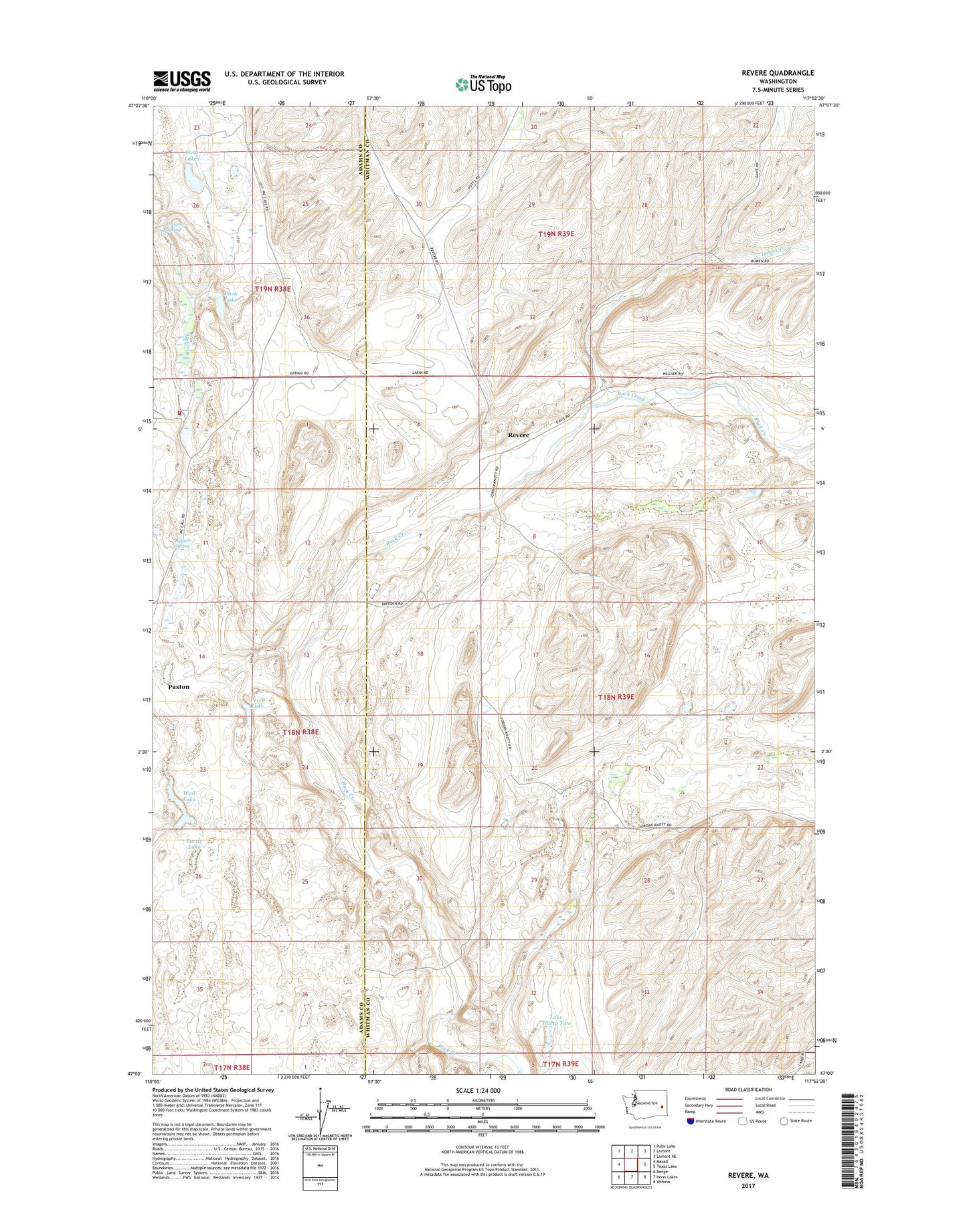 Revere Washington US Topo Map Image