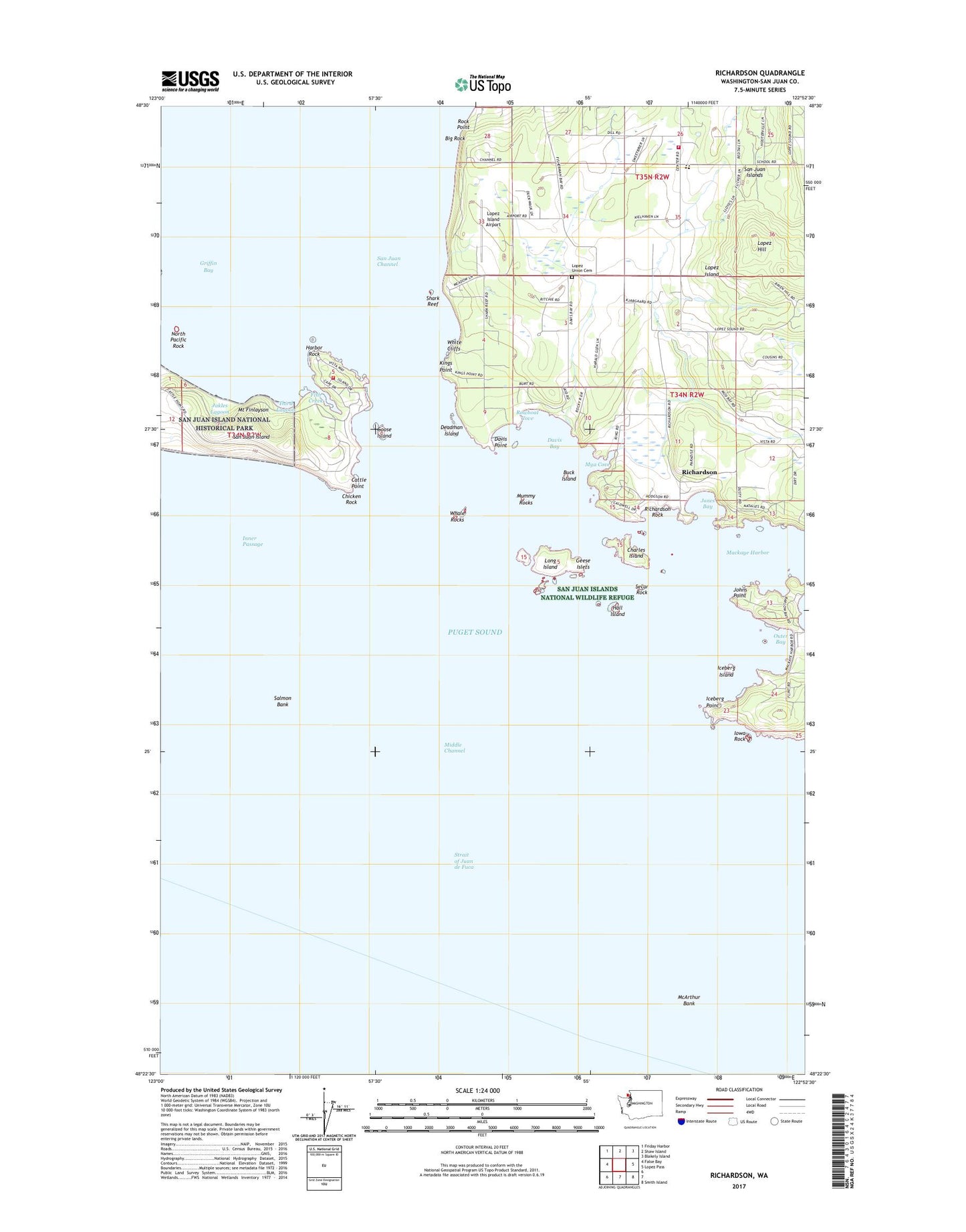 Richardson Washington US Topo Map Image