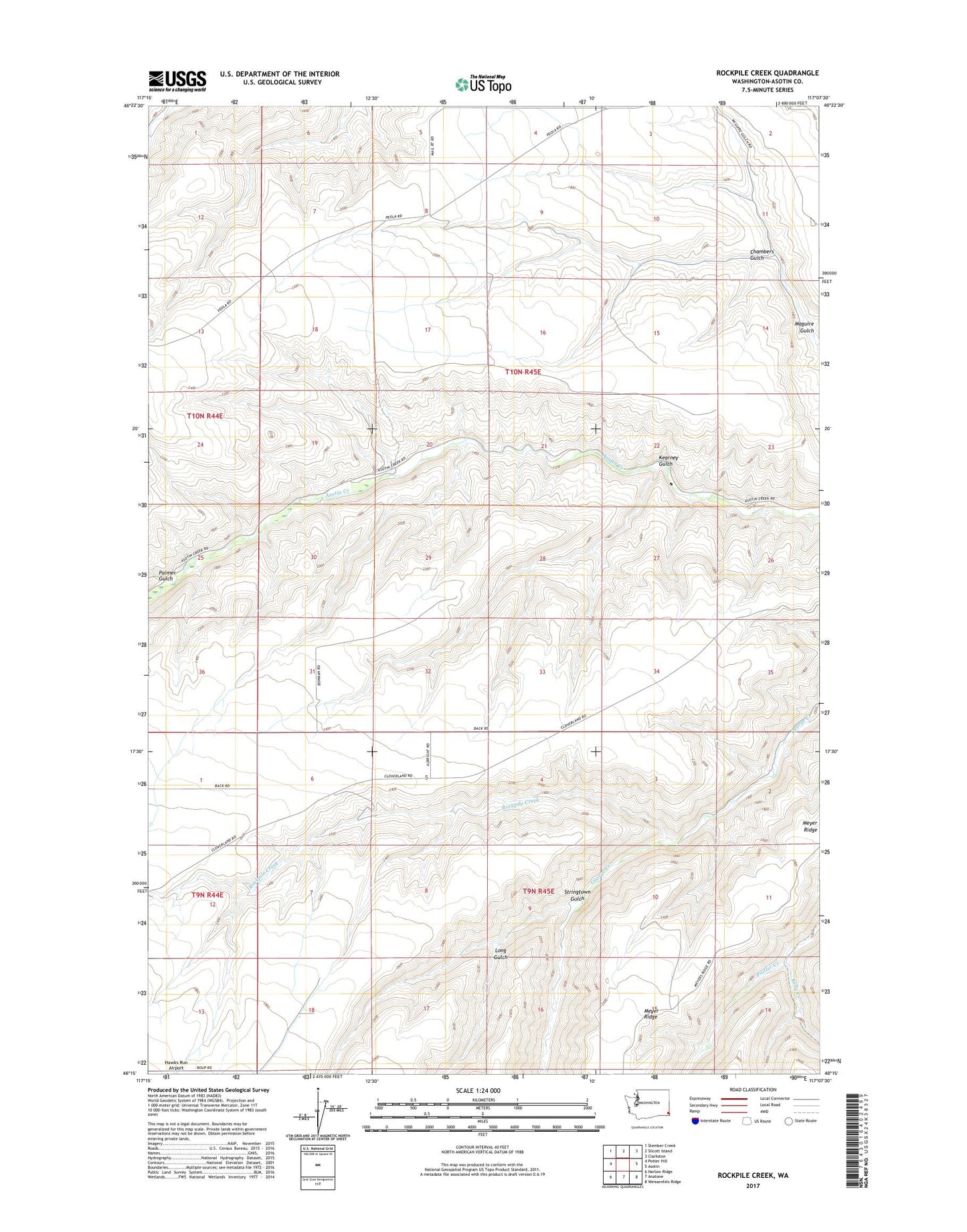 Rockpile Creek Washington US Topo Map Image